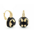 Lauren G. Adams Bamboo Scroll Earrings (Gold/Black)